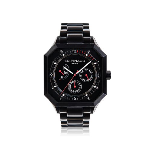 Power reserve auto watch (black dial,black pvd case & bracelet)